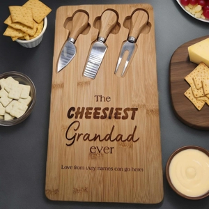 Personalised Cheese Board with Knives