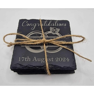 Personalised Wedding Slate Coasters