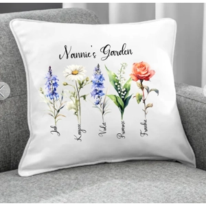 Grandma's Garden Birth Flower Cushion