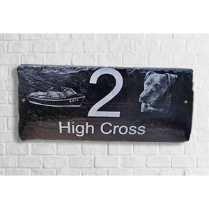 Slate House Sign With 2 Photos