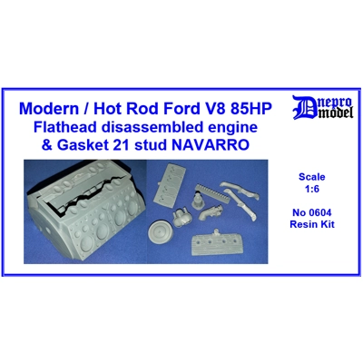 Modern/Hot Rod Ford V8 85HP Flathead disassembled engine & Gasket 21 stud NAVARRO 1/6 Modern/Hot Rod Ford V8 85HP Flathead disassembled engine & Gasket 21 stud NAVARRO 1/6