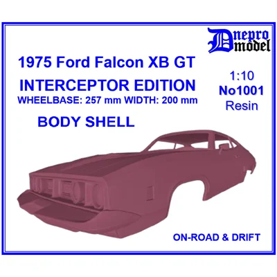 1975 FORD FALCON XB GT INTERCEPTOR EDITION BODY SHELL 1/10 1975 FORD FALCON XB GT INTERCEPTOR EDITION BODY SHELL 1/10