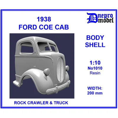 1938 FORD COE CAB, BODY SHELL 1/10 1938 FORD COE CAB, BODY SHELL 1/10