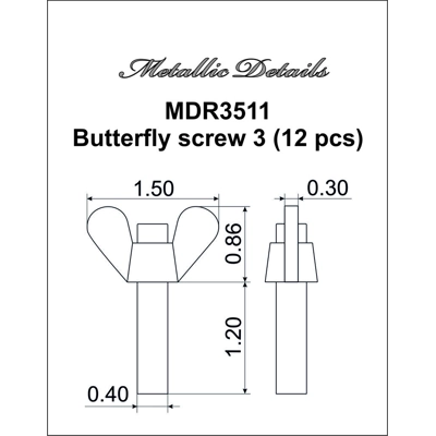 Butterfly screw 3 1/35 Butterfly screw 3 1/35