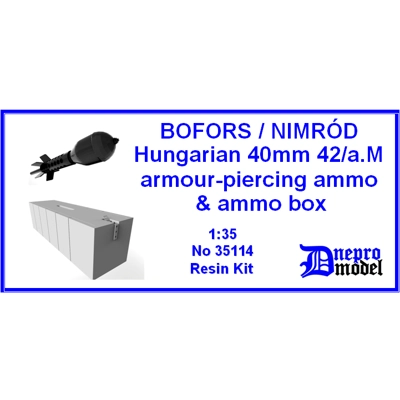 Bofors/Nimród Hungarian 40mm 42a.M armour-piercing ammo & ammo box 1/35