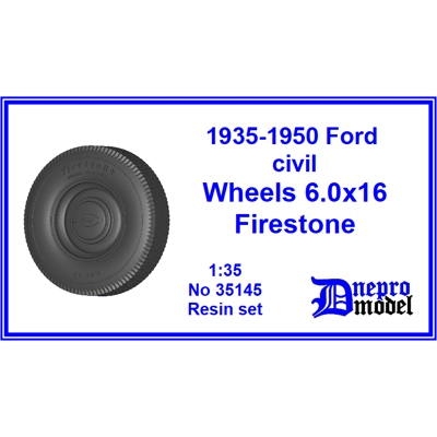 1935-1950 Ford civil wheels 6.0x16 Firestone 1/35