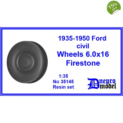 1935-1950 Ford civil wheels 6.0x16 Firestone 1/35