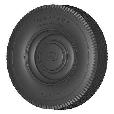 1935-1950 Ford civil wheels 6.0x16 Firestone 1/35