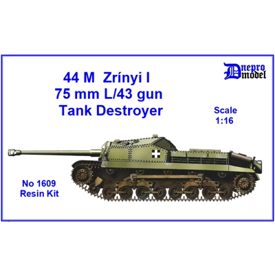 44M Zrínyi I 75mm L/43 gun Tank Destroyer WWII 1/16