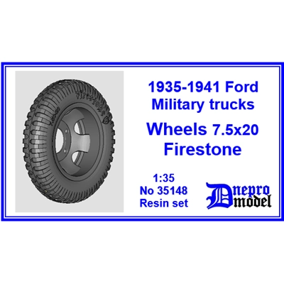 1935-1941 Ford Military trucks Wheels 7.5x20 Firestone 1/35