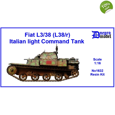 Fiat L3/38 (L38/r) Italian light Command Tank 1/16