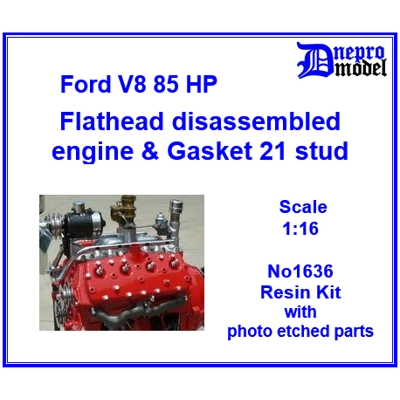 Ford V8 90, 95 & 100 HP Flathead disassembled engine & Gasket 24 stud 1/16