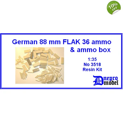 German 88mm FLAK 36 ammo & ammo box 1/35