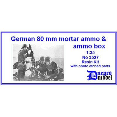 German 80mm mortar ammo & ammo box 1/35