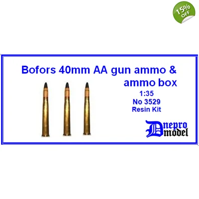 Bofors 40mm AA gun ammo & ammo box 1/35