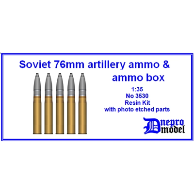 Soviet 76 mm artillery ammo & ammo box 1/35