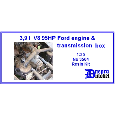 3,9 l V8 95HP Ford engine & transmissions box 1/35