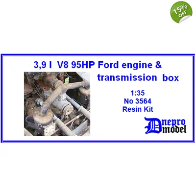 3,9 l V8 95HP Ford engine & transmissions box 1/35
