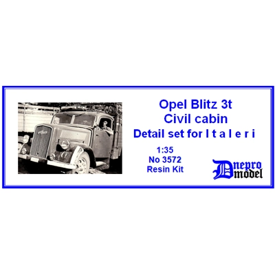 Opel Blitz 3t Civil cabin Detail set for Italeri 1/35