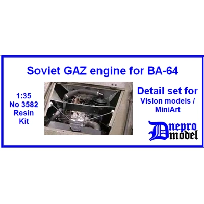 Soviet GAZ engine for BA-64 Detail set for Vision Models / MiniArt 1/35