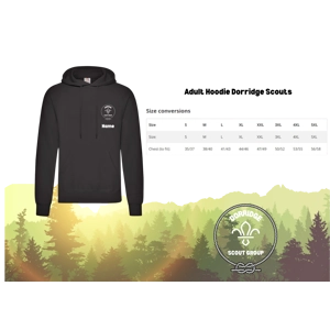 Dorridge Scouts Adult Hoodie Leaders Personalised Option