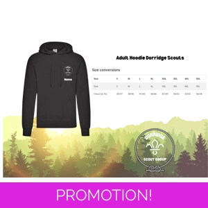 Dorridge Scouts Adult Hoodie Leaders Personalised Option