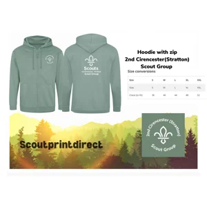 Adult Zipped Hoodie (No name added) 2nd Cirencester (Stratton) Scout Group