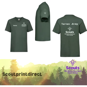 Scout Section 5th Bolton Moorland Scout Group (With Name added) T-Shirt Adult/Youth