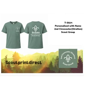 Youth T-Shirt ( Name added) 2nd Cirencester (Stratton) Scout Group