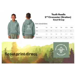 Youth Hoodie ( No name added) 2nd Cirencester (Stratton) Scout Group