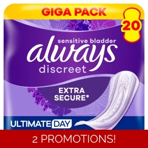 Always Discreet Extra Secure Ultimate Day No Wings 16 Pads