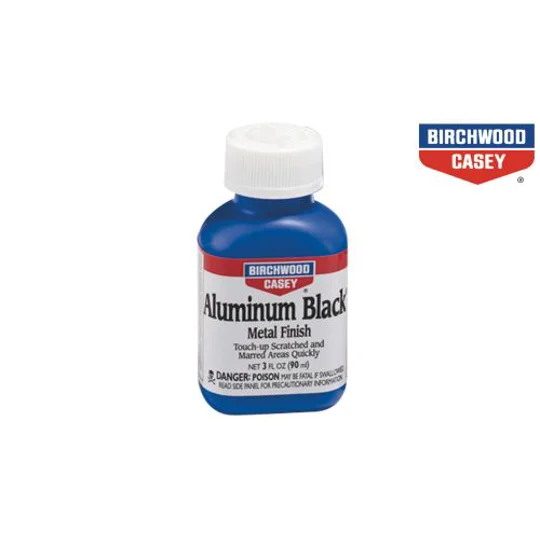 Birchwood Casey Aluminium Black 90ml metal finish for restoring scratched and worn aluminium firearm components.