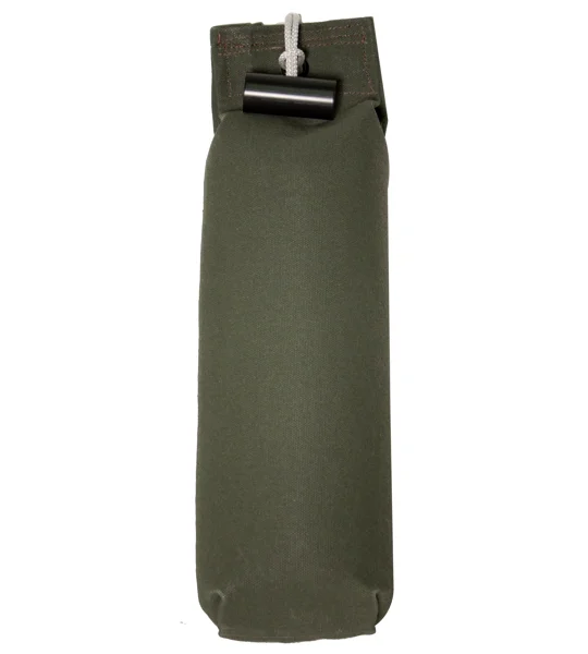 Bisley 1lb canvas dog training dummies in Green, Khaki and Orange for gundog retrieval training