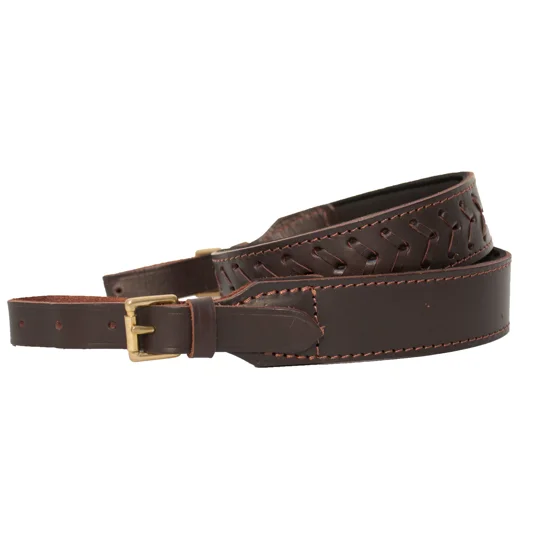 Bisley Neoprene Lined Leather Rifle Sling providing comfortable and secure firearm carrying for stalking and field sports.