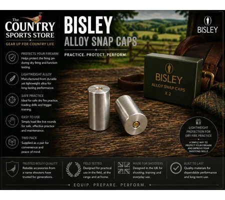 Bisley Alloy Snap Caps x2 | Lightweight Shotgun Dry Fire Training Caps