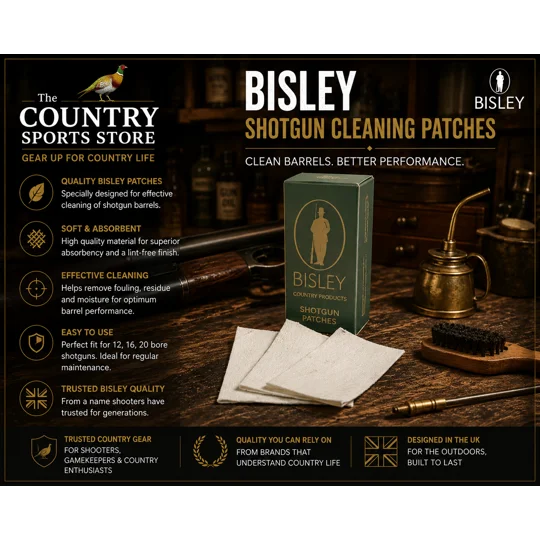 Bisley Shotgun Cleaning Patches in dispenser pack for cleaning shotgun, rifle and airgun barrels as part of The Workshop Collection.