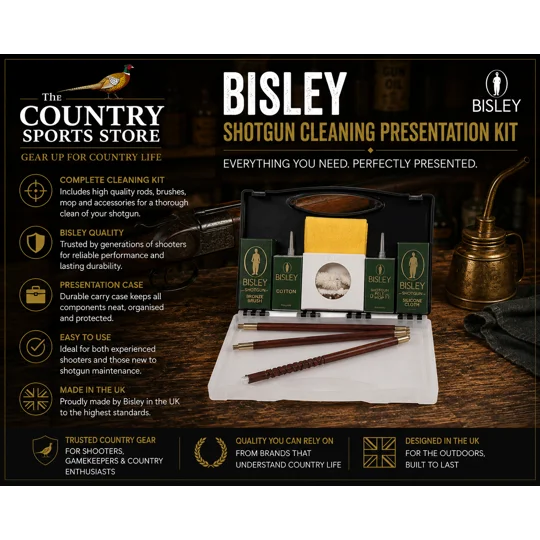 Bisley Shotgun Cleaning Presentation Kit with rods, brushes and cleaning accessories