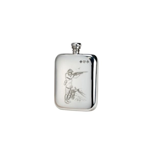 Pewter Shooter and Dog Hip Flask