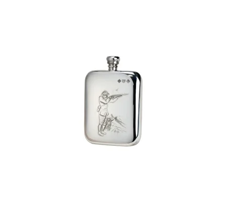 Pewter Shooter and Dog Hip Flask