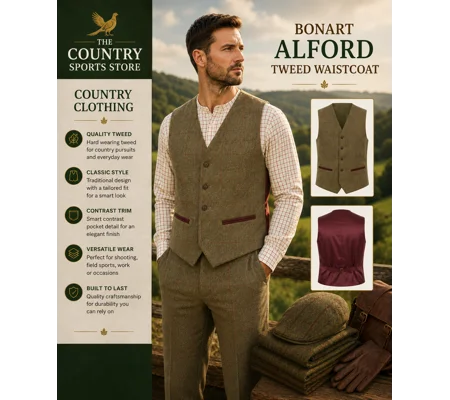 Bonart Alford Tweed Waistcoat Size 48"