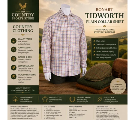 Bonart Tidworth Red Country Checked Shirt