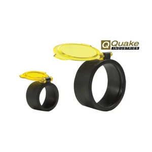 Bushwacker See-Thru Amber optic covers for riflescopes, binoculars, spotting scopes and cameras. Flexible, snap-lock lens protection in sizes 3–7.