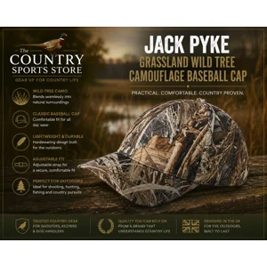 Jack Pyke Grassland Wild Tree Camouflage Baseball Cap for shooting, stalking and country sports