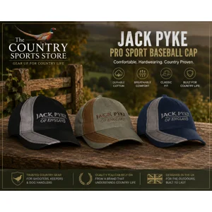 Jack Pyke Pro Sport Baseball Caps in Black, Olive and Navy for country sports and outdoor wear