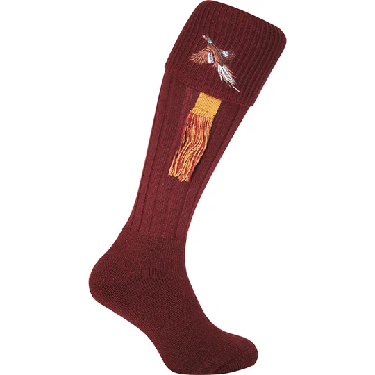 Jack Pyke Shooting Socks Pheasant Logo c/w Garters