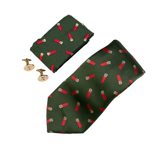 Jack Pyke Cartridge Tie, Hanky and Cufflinks Gift Set