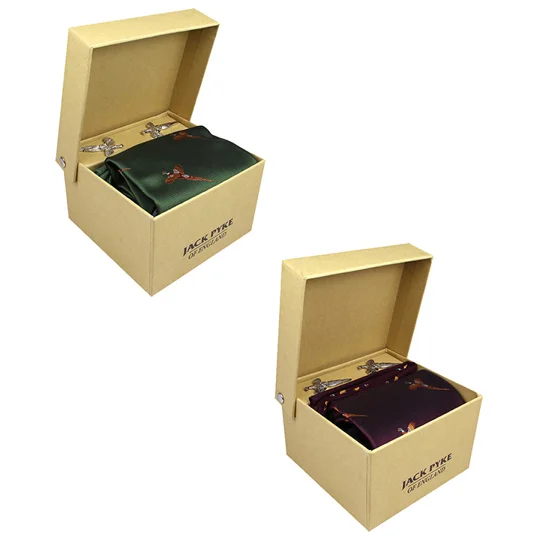 Jack Pyke Pheasant Tie, Hanky and Cufflinks Gift Set