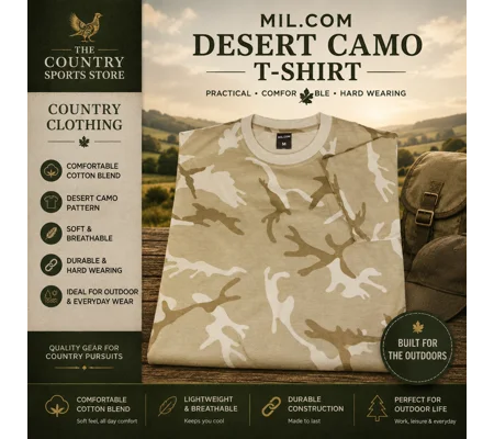 Mil.Com Desert Camouflage Round Neck T-Shirt