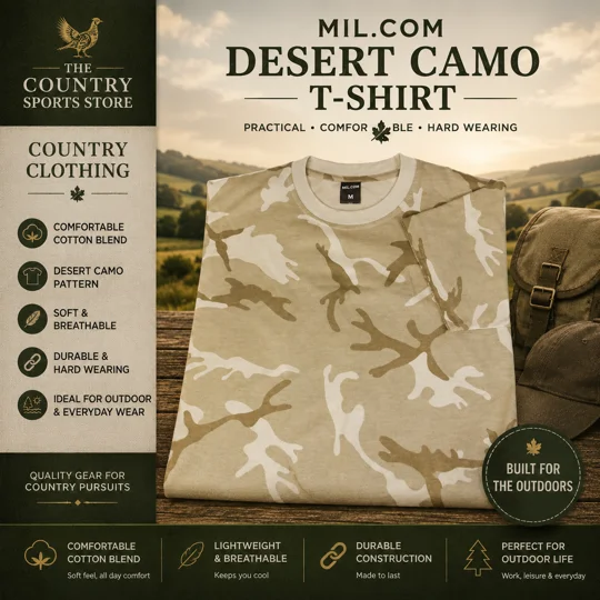Mil-Com desert camouflage short sleeve T-shirt in sand brown and cream