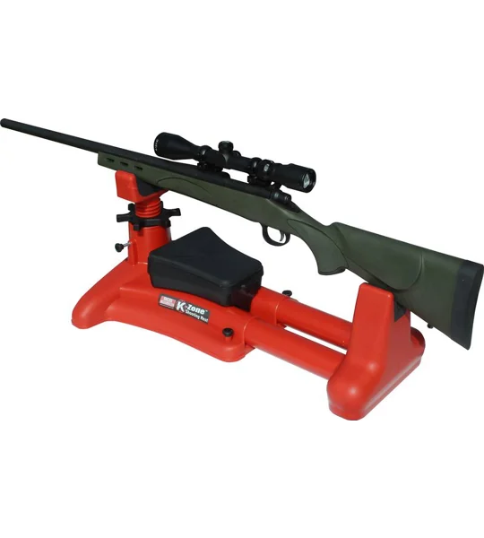 MTM Gun Cleaning Maintenance Rest displayed on a rustic workshop bench as part of The Country Sports Store Workshop Collection, surrounded by traditional gunsmithing tools and gun care accessories.